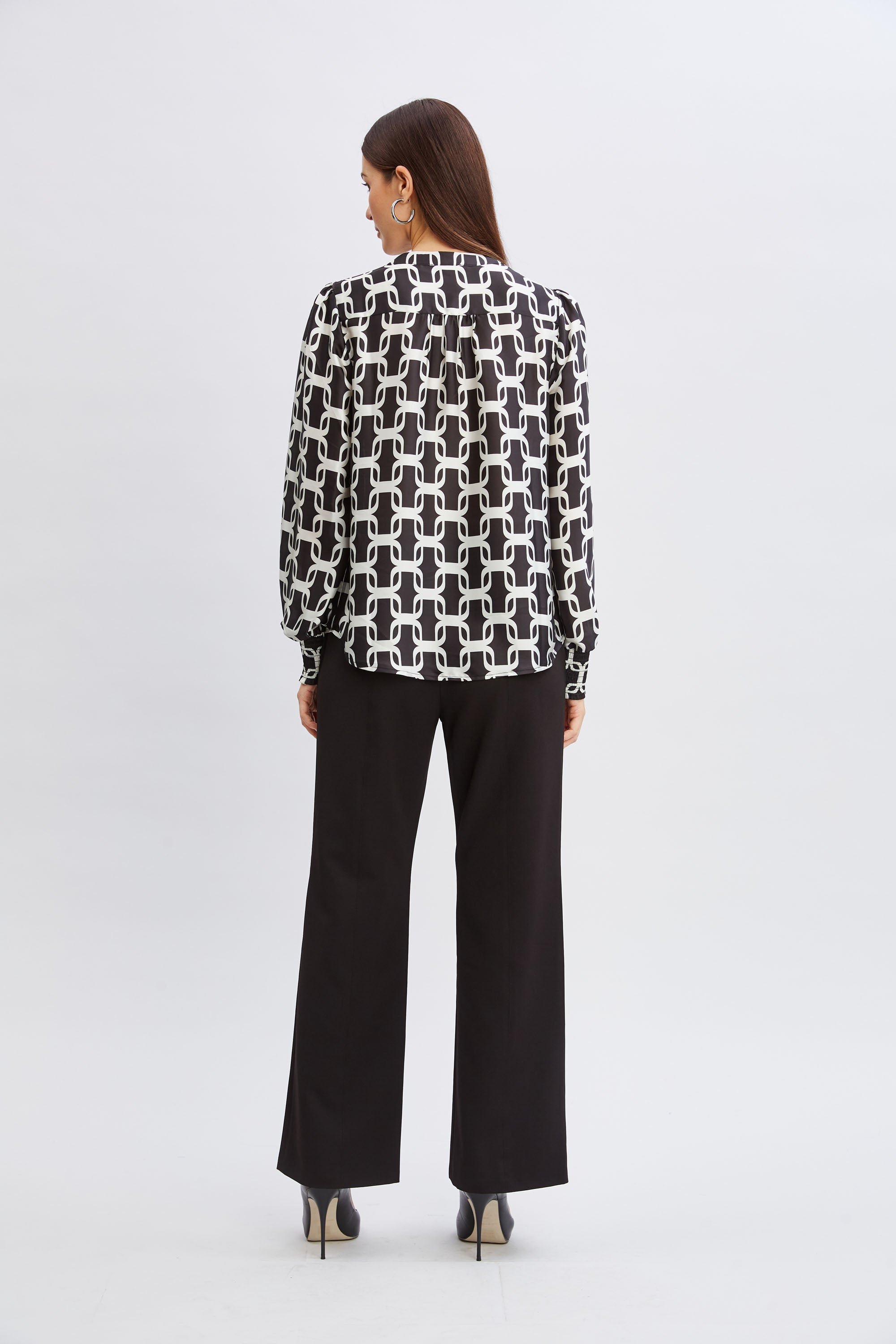 T-Tahari Geometric Chain Shirt
