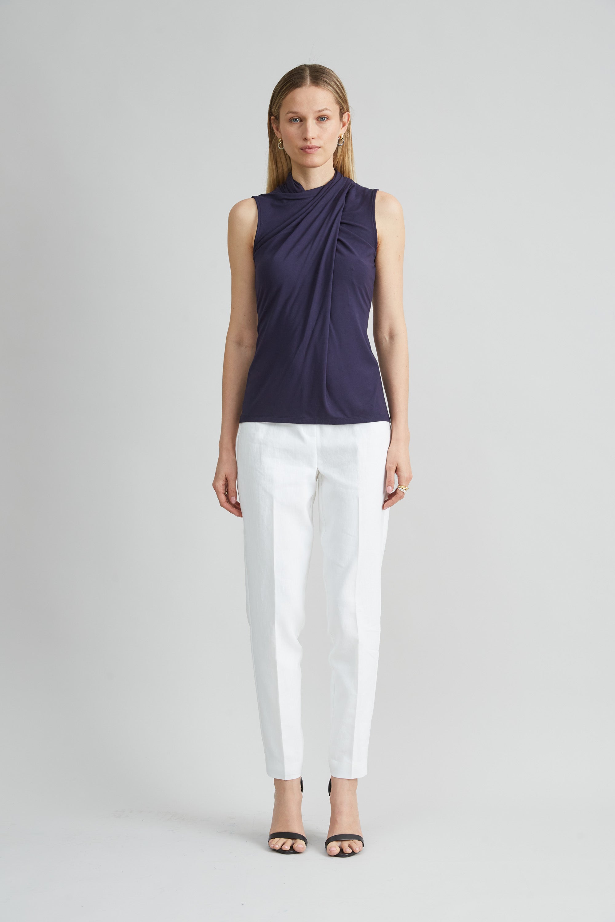 Sleeveless Twist Neck Knit