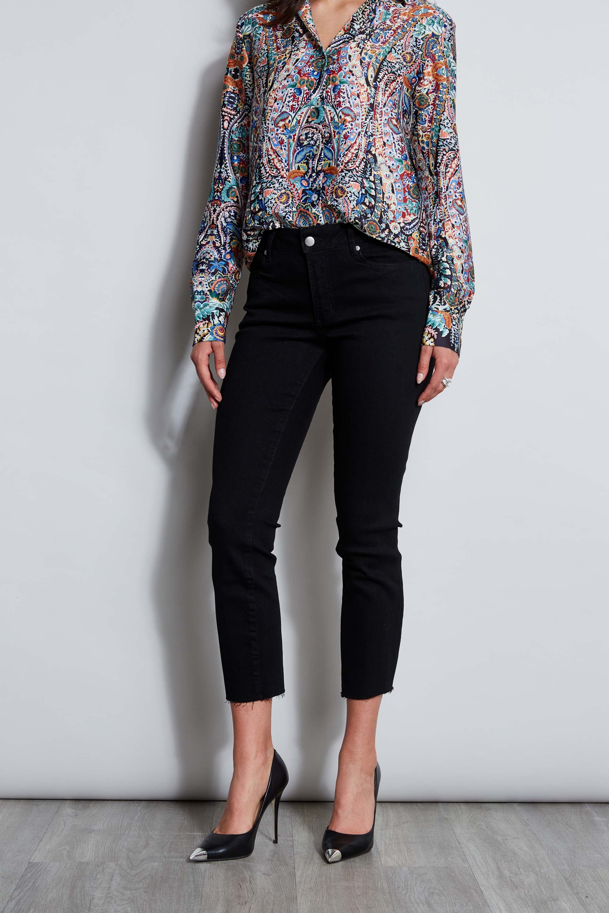 28" Denim Skinny Button Jeans