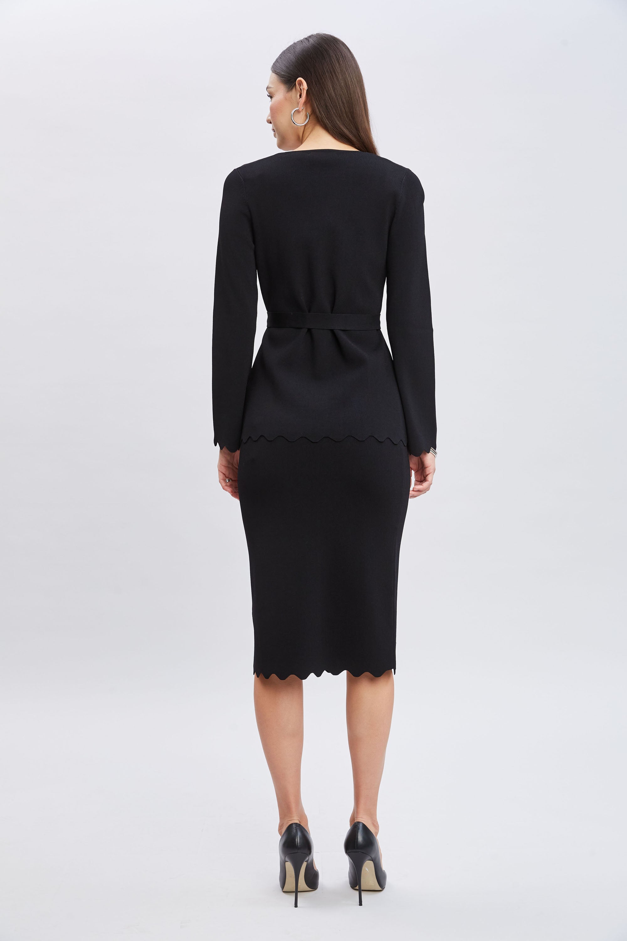 Belted Scallop Cardigan
