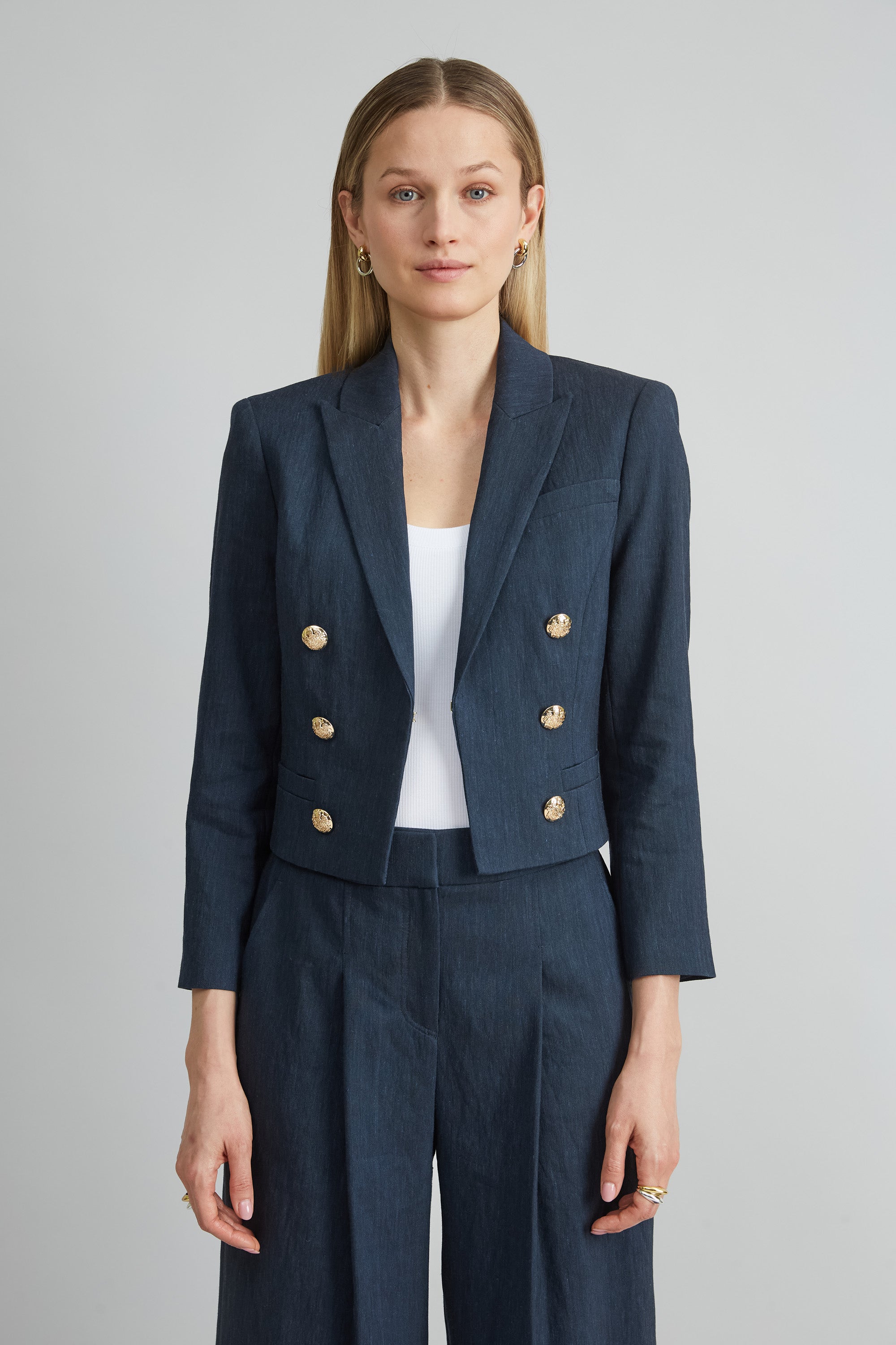 Cropped Linen Jacket