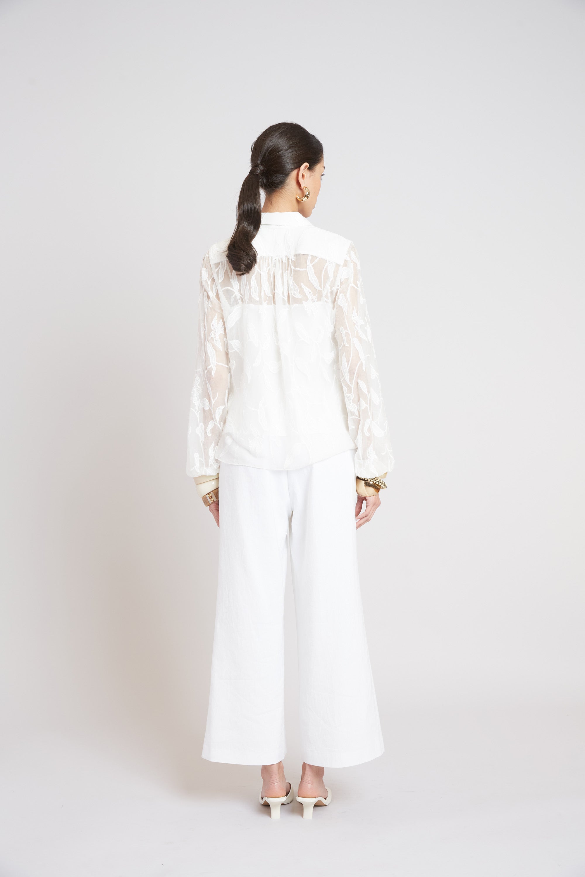 Embroidered Chiffon Shirt