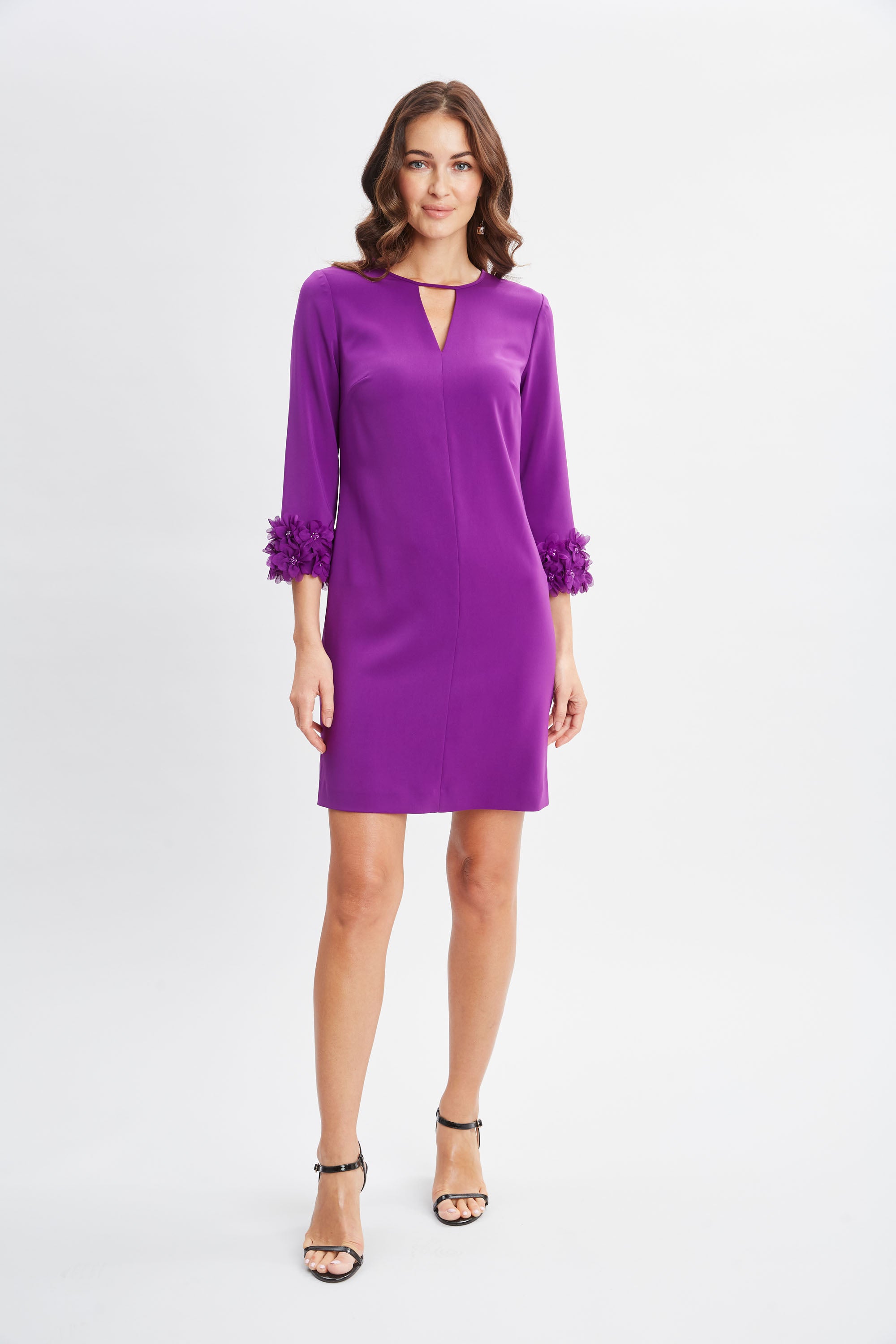 Flower Applique Sleeve Dress