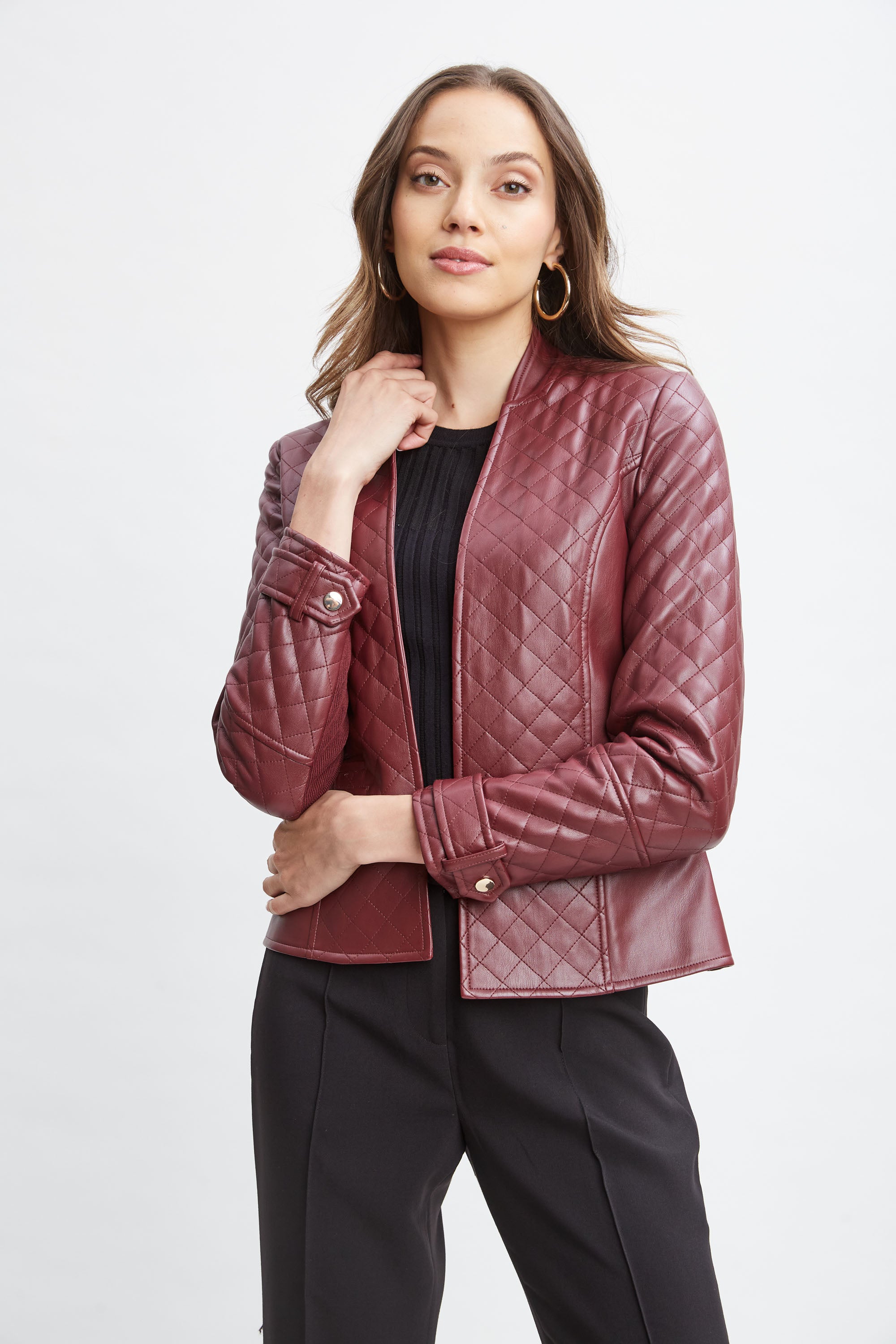 Vegan Leather Quilted Jacket