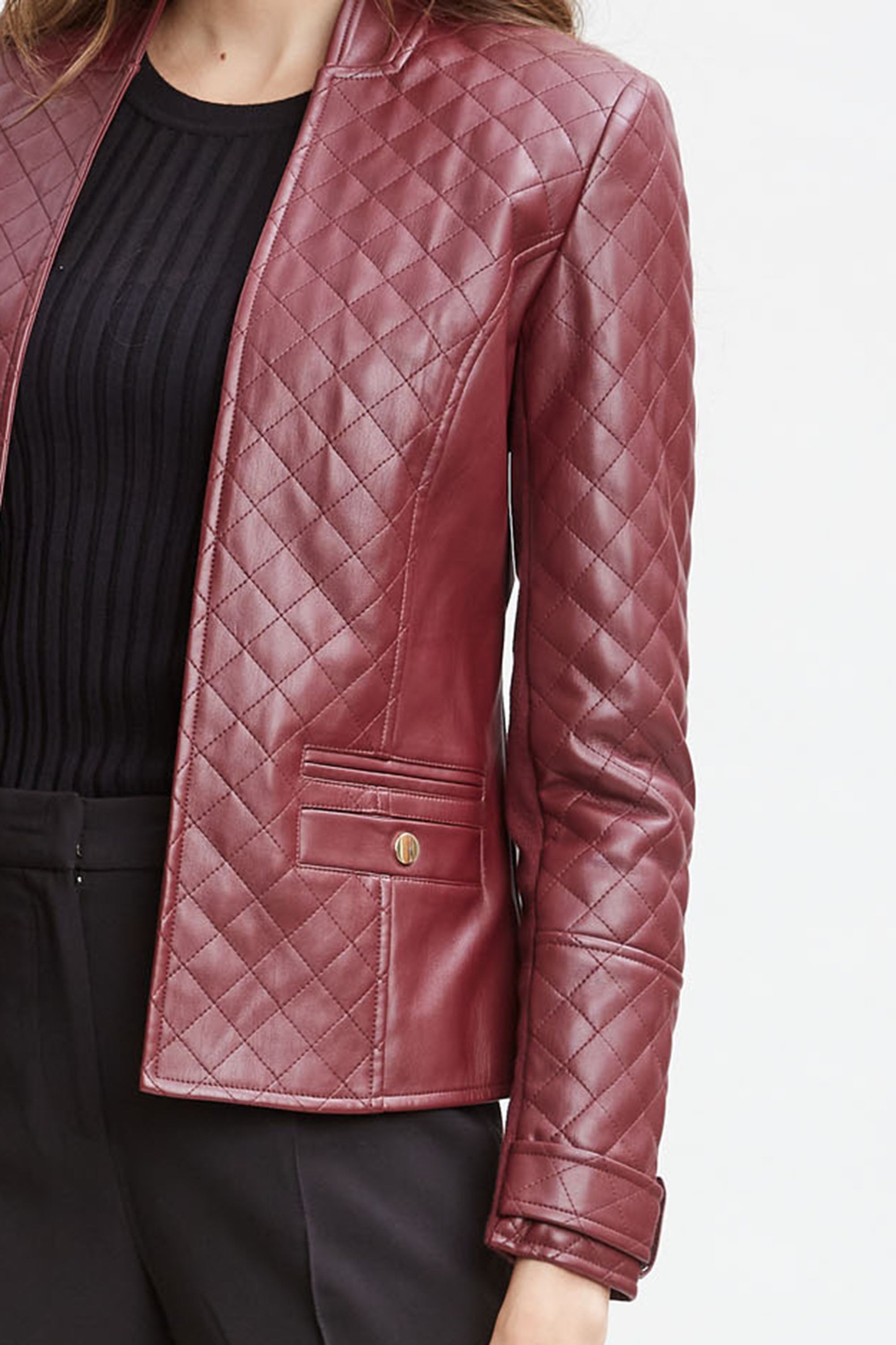 Vegan Leather Quilted Jacket