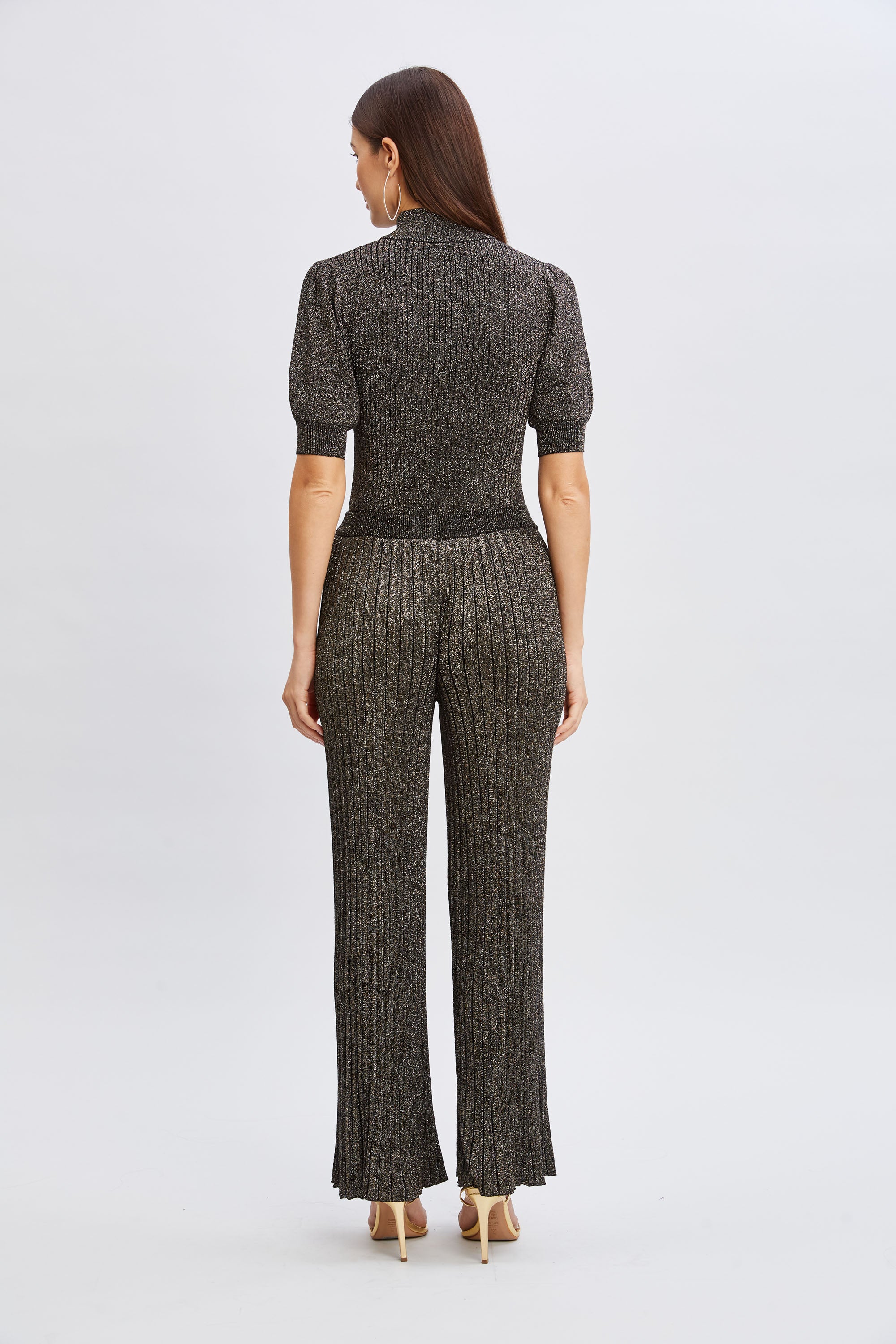 T-Tahari Metallic Wide Leg Pant